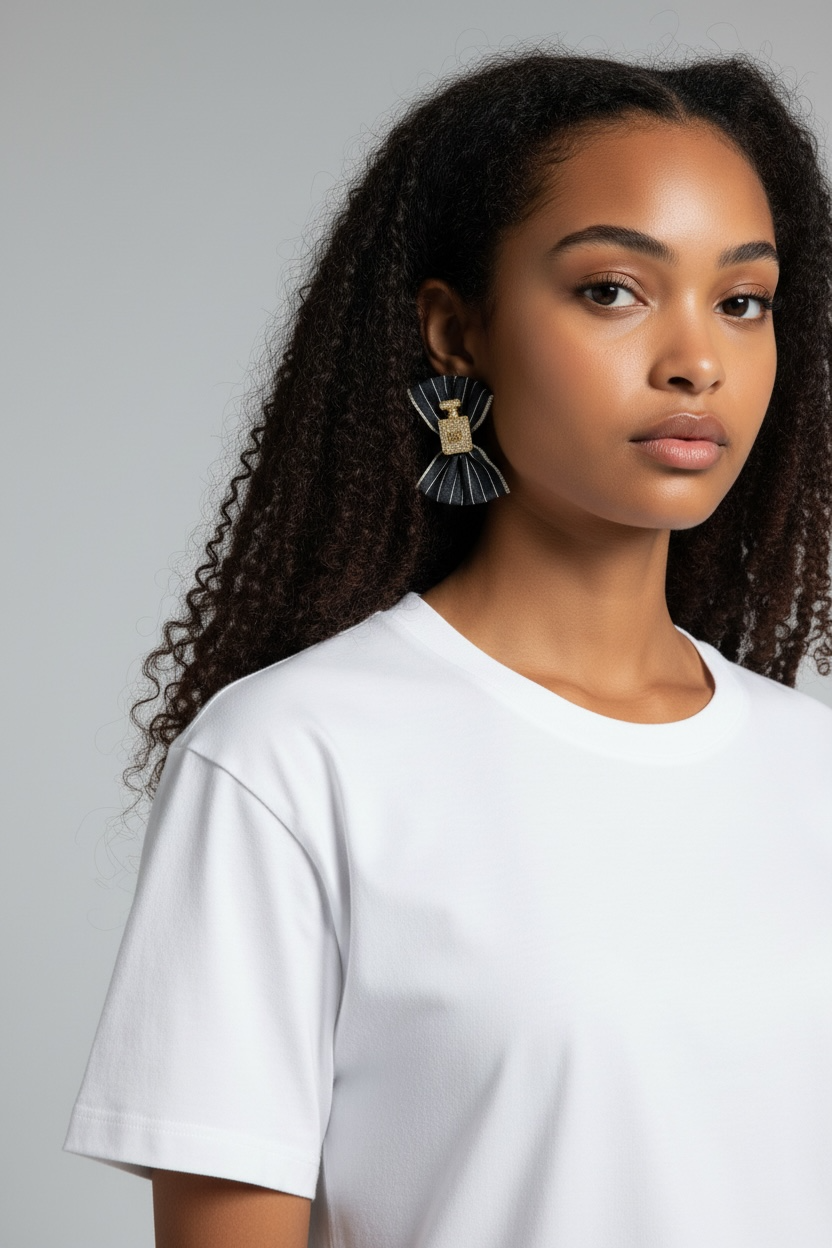 Denim Earrings with Parfum Device