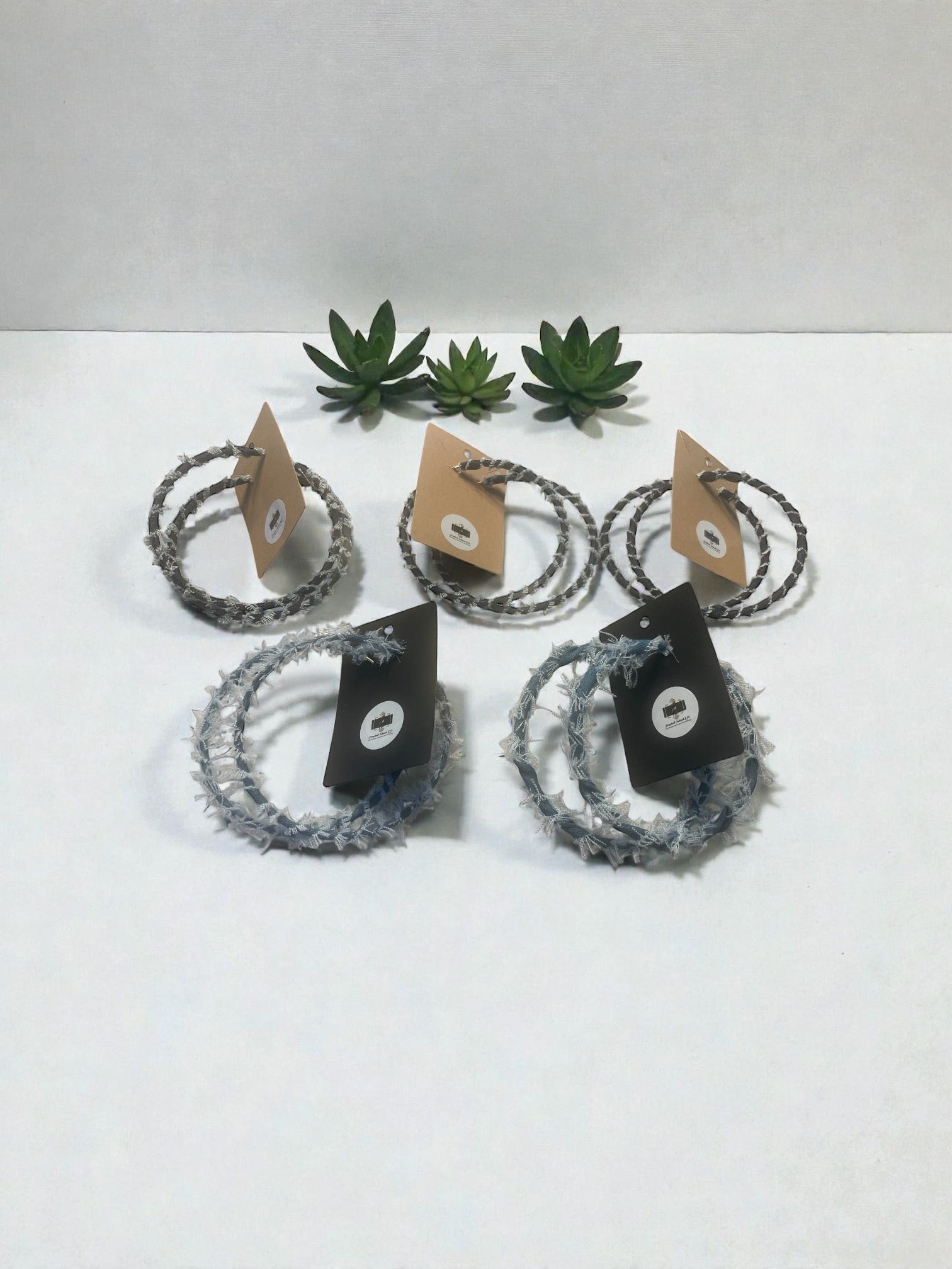 Denim Large Hoop Earrings